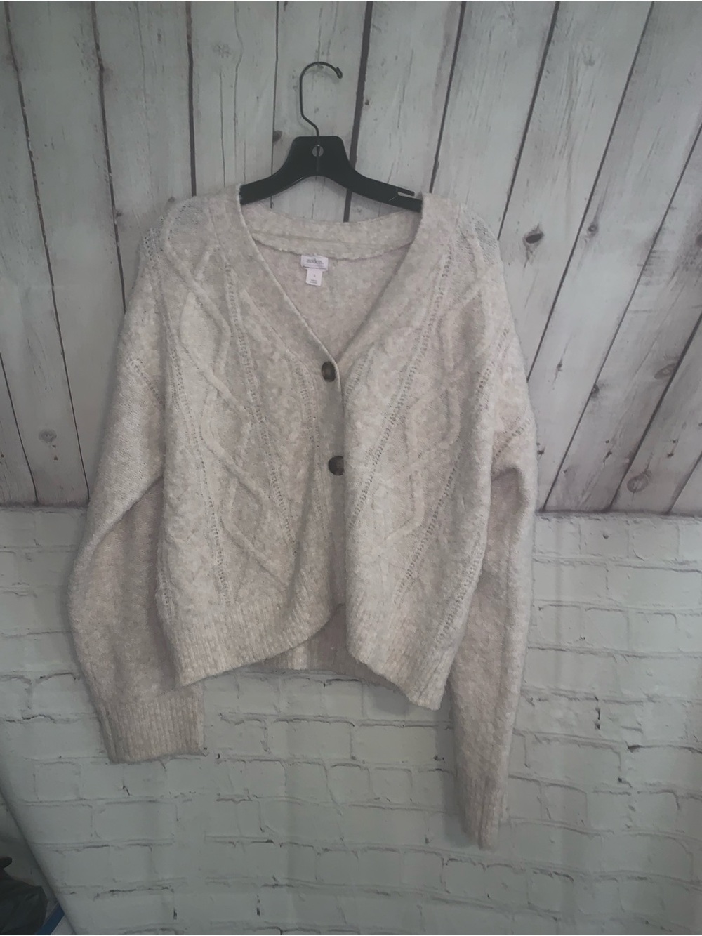 Auden Cream Cable Knit Button Cardigan